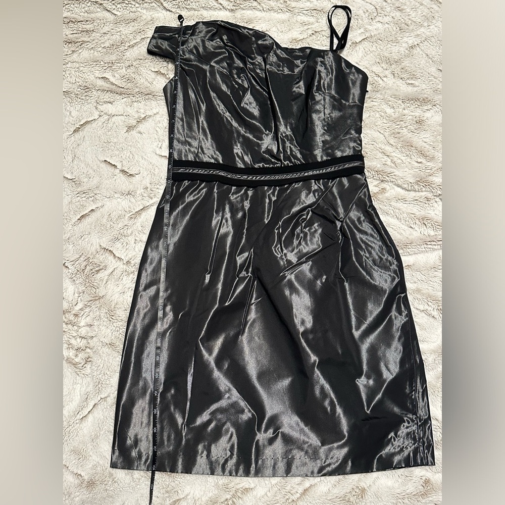 BCBGeneration Asymmetrical Pleated One Shoulder Cocktail Mini Dress - Picture 6 of 16